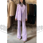 Women's Three Piece Suit Double Breasted Blazer Vest and Pants -