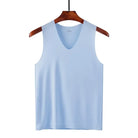 Ice Silk Tank Tops Seamless Mens Vest Loose Sleeveless Sport Bodysuit Vest For Men Plain Casual Summer Tank Undershirts Cool 5XL -