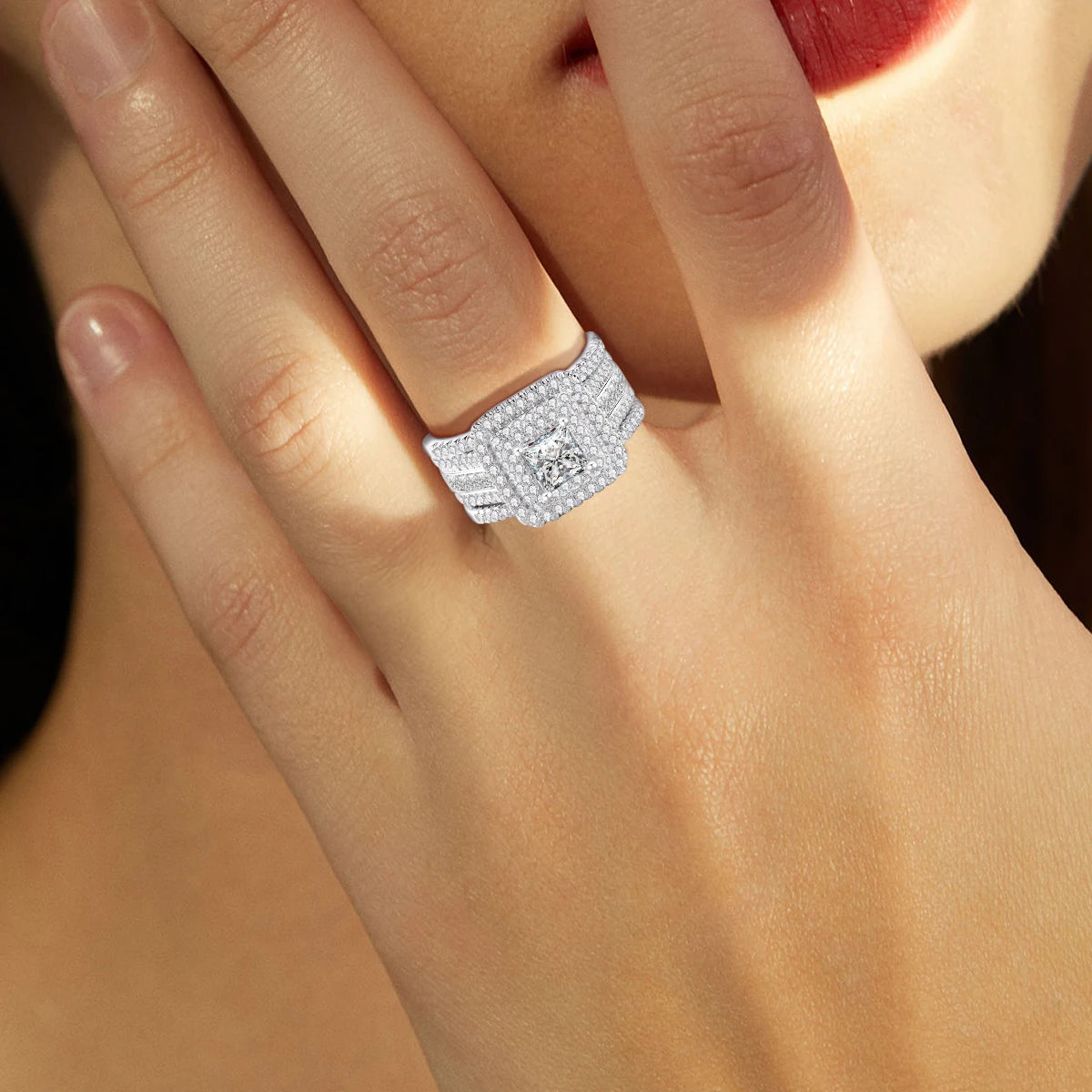 2PCS Moissanite Rings -