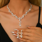 3PC Flower Necklace Earrings Jewelry Set -