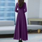 Women Long Sleeve A-line Dress -