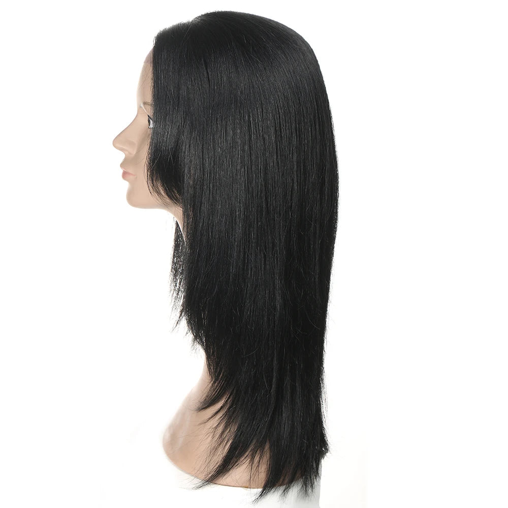 Turn heads with this sleek 18-inch 13x4 lace front Brazilian hair wig—straight, colored, and highlighted for a flawless, natural look! -