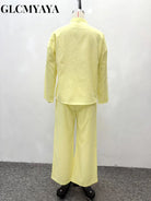 Wide Leg Pants Suit -