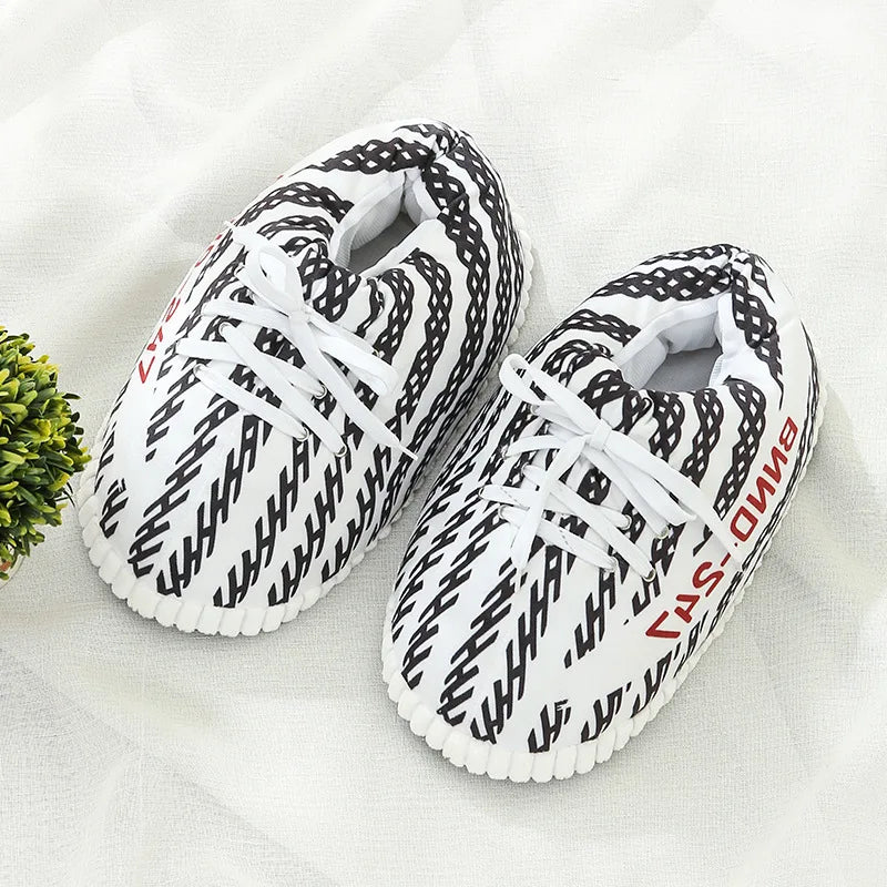 Unisex Winter Warm Home Slippers Women/Men One Size Sneakers Lady Indoor Cotton Shoes Woman House Floor Sliders Ladies Slippers -