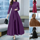 Women Long Sleeve A-line Dress -