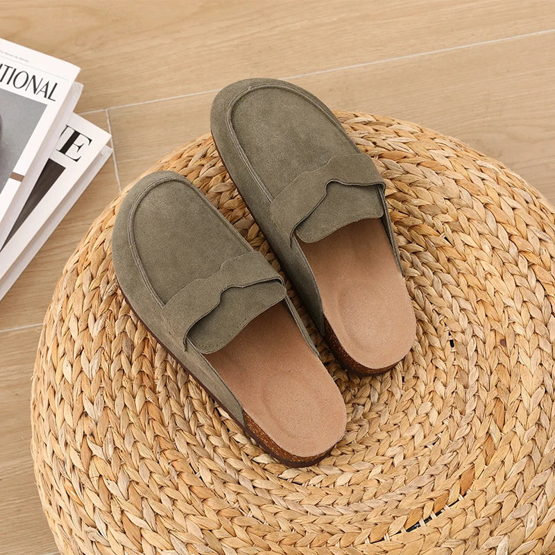 Evshine 2024 Women Cork Slides Classic Clogs For Women Fashion Mules Indoor Home Cork Suede Slippers Outdoor Soft Beach Slippers -