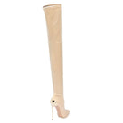 Arden Furtado 2025 Autumn Stretch boots Metal stiletto heels Over the knee boots Pointed Toe Super high heel thigh high boots 41 -
