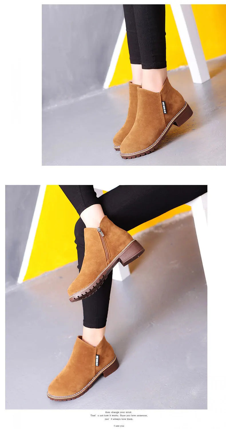 Stay stylish and cozy with these fashionable thick sole ankle boots. -