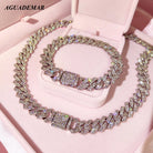 14mm Prong Miami Cuban Link Chain Necklace -