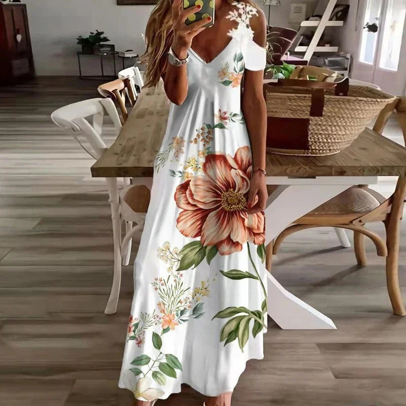 White Lace Sleeveless Dress -
