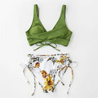 Women's Bikini Swimsuit Front Cross Lace Up Two Piece Bathing Suit -