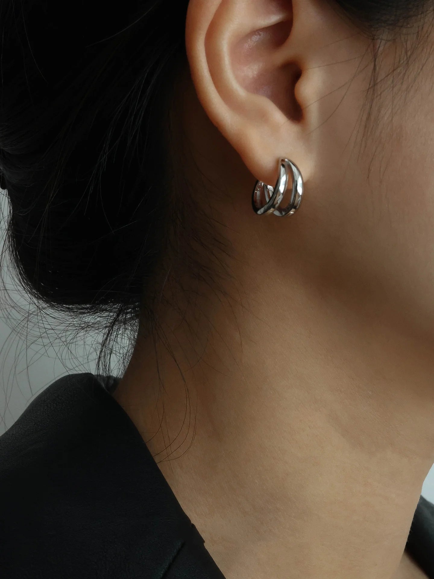 Sterling Silver round Earrings -