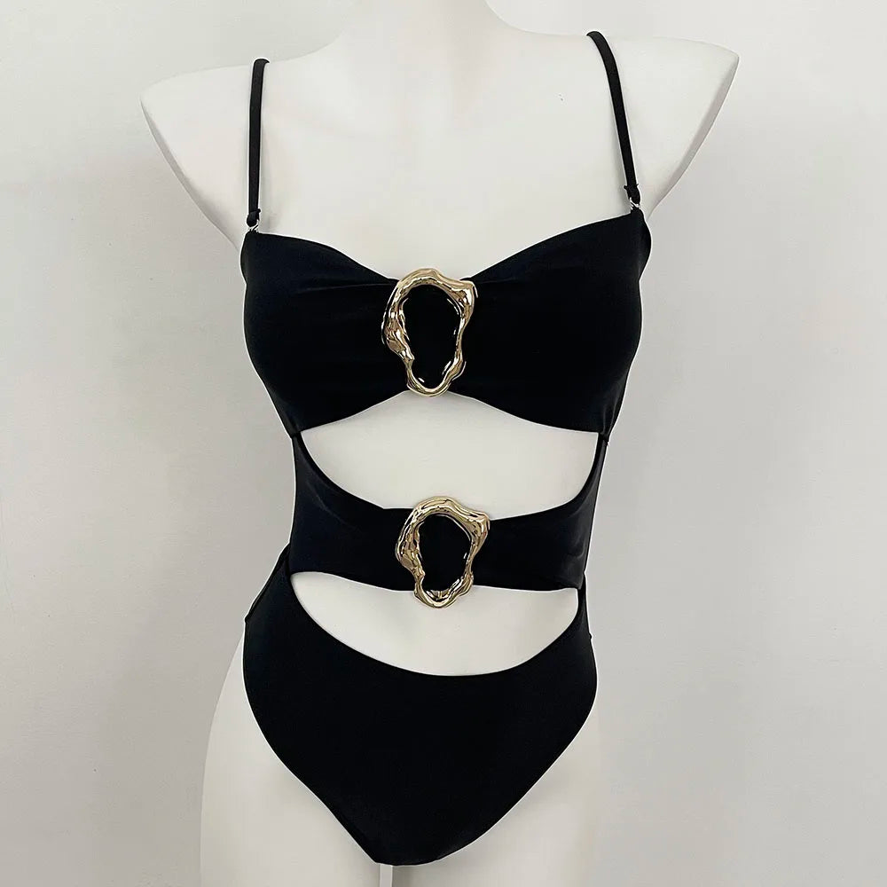 One-Piece Swimwear Summer Bathing Suit Women On Holiday New Swimsuit Bathing Suit Splice Color Beachwear Bikini -