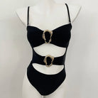 One-Piece Swimwear Summer Bathing Suit Women On Holiday New Swimsuit Bathing Suit Splice Color Beachwear Bikini -