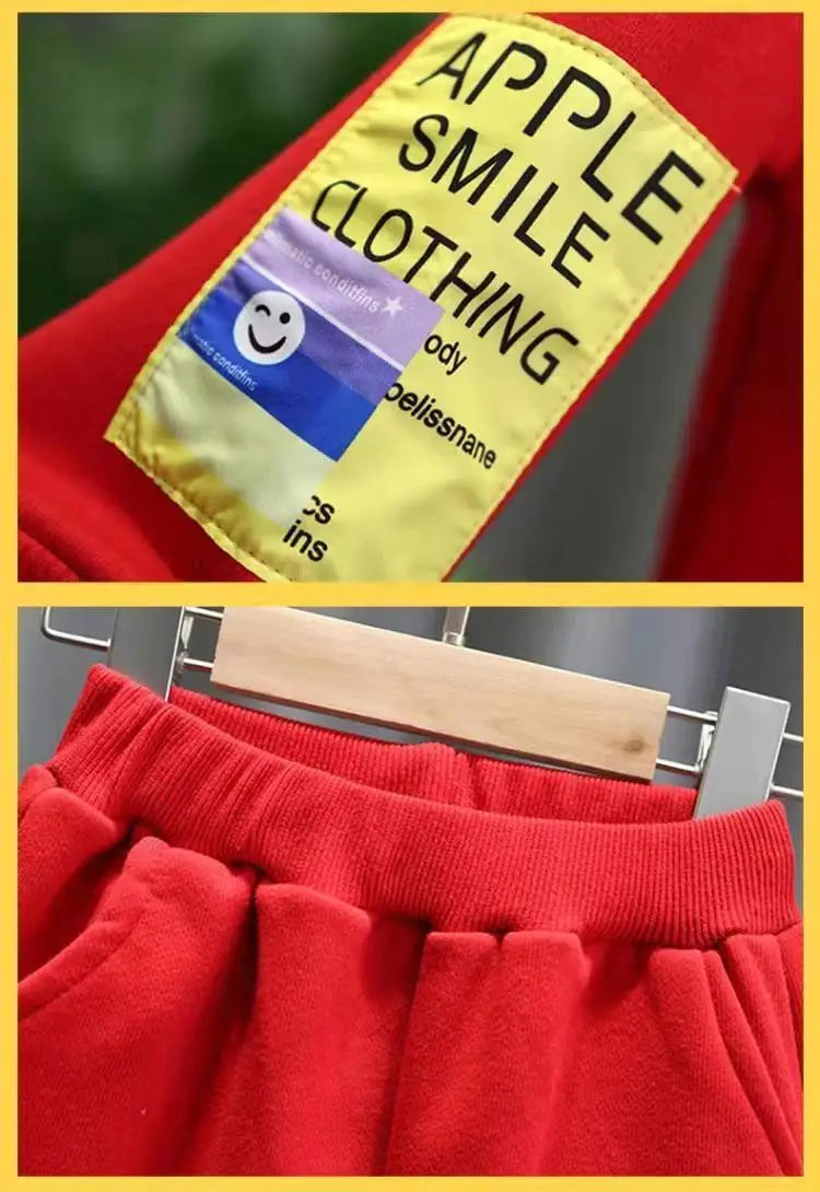 Children Clothes Set Spring and Autumn New Kids Boy Baby Cartoon Sweater Pants 2pcs Boys And Girls Sports Clothing Suit -