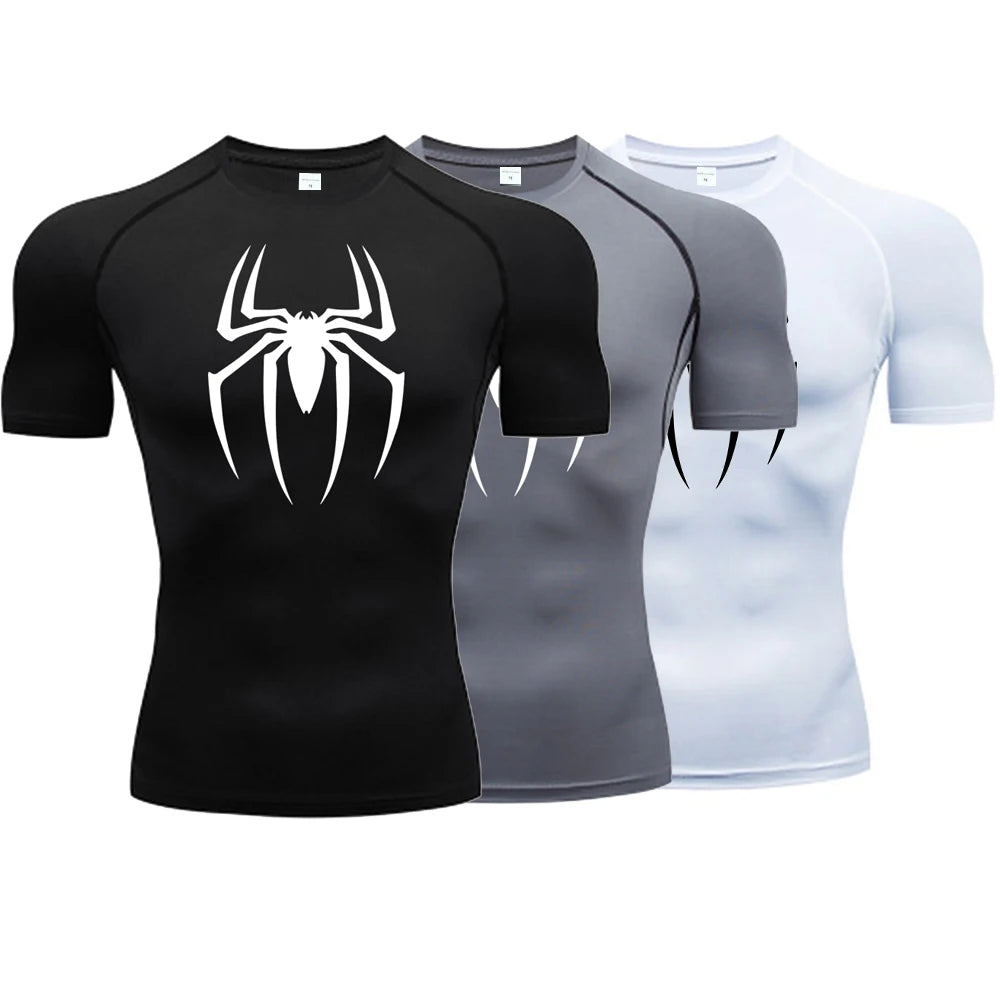 Men's Spider Print Compression Shirt -