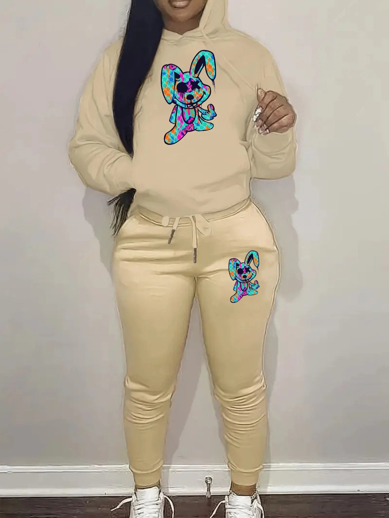 Women's warm hooded sweat suit -