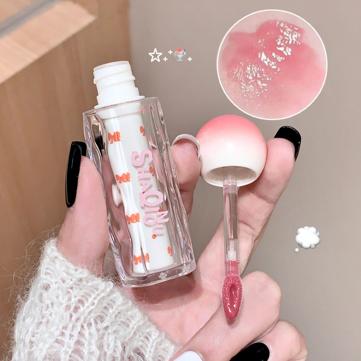 SHAQINUO Watery Lip Gloss Moisturizing Mirror Water Gloss Long-lasting Clear and Tender Lipstick Lip Gloss -