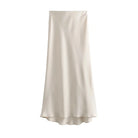 Elevate your elegance with this sleek black satin skirt for women—perfect for any occasion! -