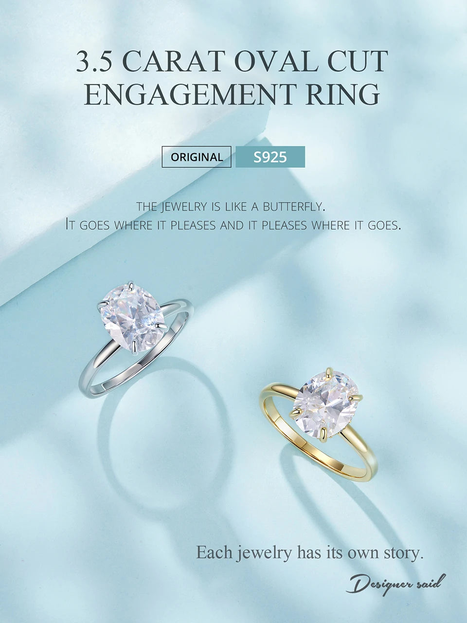 3.5CT Oval Cut Ring -