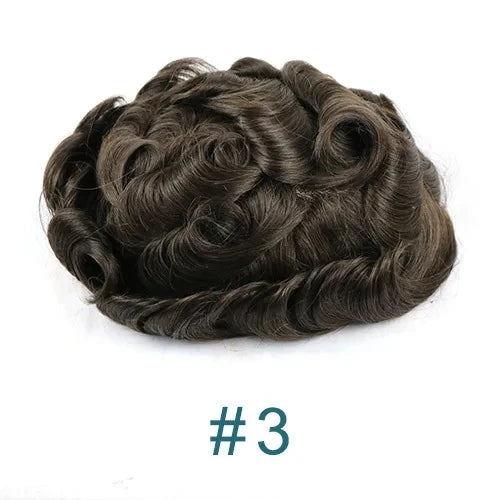 Achieve a seamless look with this natural hairline lace front male wig—ash blonde to brown shades, breathable 100% human hair, featuring lace & PU cap for a comfortable, realistic fit! -