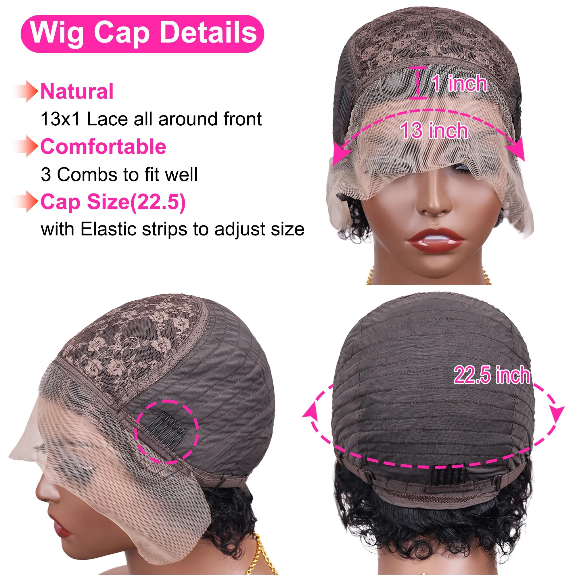 Achieve a natural look with this lace frontal short kinky curly bob wig. Made from Brazilian water wave hair, this trendy hairstyle is perfect for a stylish and fashionable appearance. -