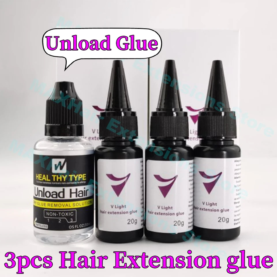 V-Light Technology Hair Extension Machine white Hair Extension Tools Kit Set with V light Hair extension glue -