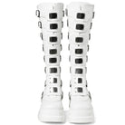 GIGIFOX Goth Metal Buckle Combat Mid-Calf Boots For Women Round Toe Platform Chunky High Wedges Cool Fashion Motorcycle Boots -