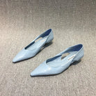 Shoes for Woman 2024 Comfortable Women's Summer Footwear Moccasins Blue Low Heel Elegant Pointed Toe High Quality Popular Young -