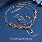 3PC Flower Necklace Earrings Jewelry Set -