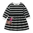 Kids Clothes Children's Clothing Baby Girls 2025 Autumn Spring Cotton Long Sleeves Striped Cartoon Dogs Dresses -