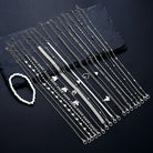 19Pcs Silver Color Anklet Sets -