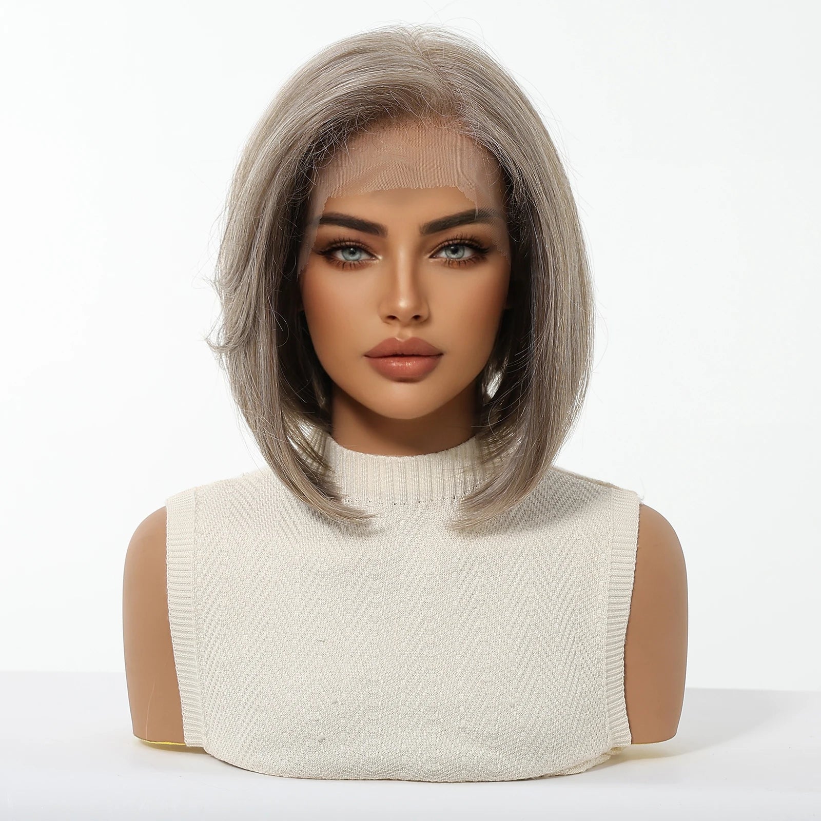 Achieve a stunning look with this 13x6 HD lace front wig in a beautiful blonde and mixed brown color. This high-quality wig provides a natural and flawless appearance, perfect for enhancing your style. -
