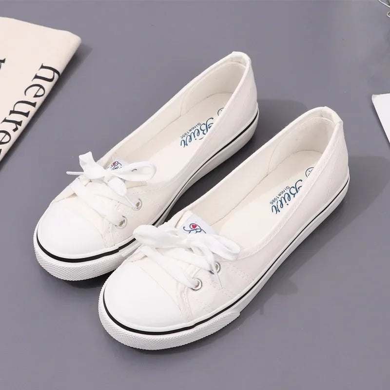 2023Sneakers Shoes for Women Zapatillas Mujer Solid Sapatilha Feminina Zapatilla Tenis Feminino Lace-up White Chaussures Plates -
