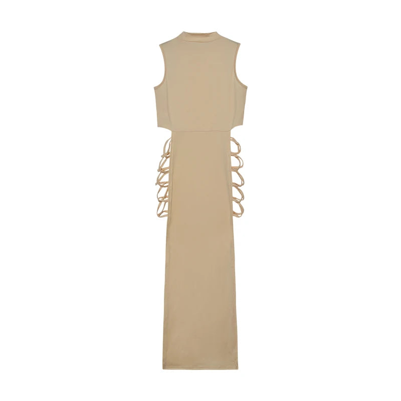 Criss Cross Cut Out Sleeveless Dress -