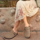 Evshine 2024 Women Cork Slides Classic Clogs For Women Fashion Mules Indoor Home Cork Suede Slippers Outdoor Soft Beach Slippers -
