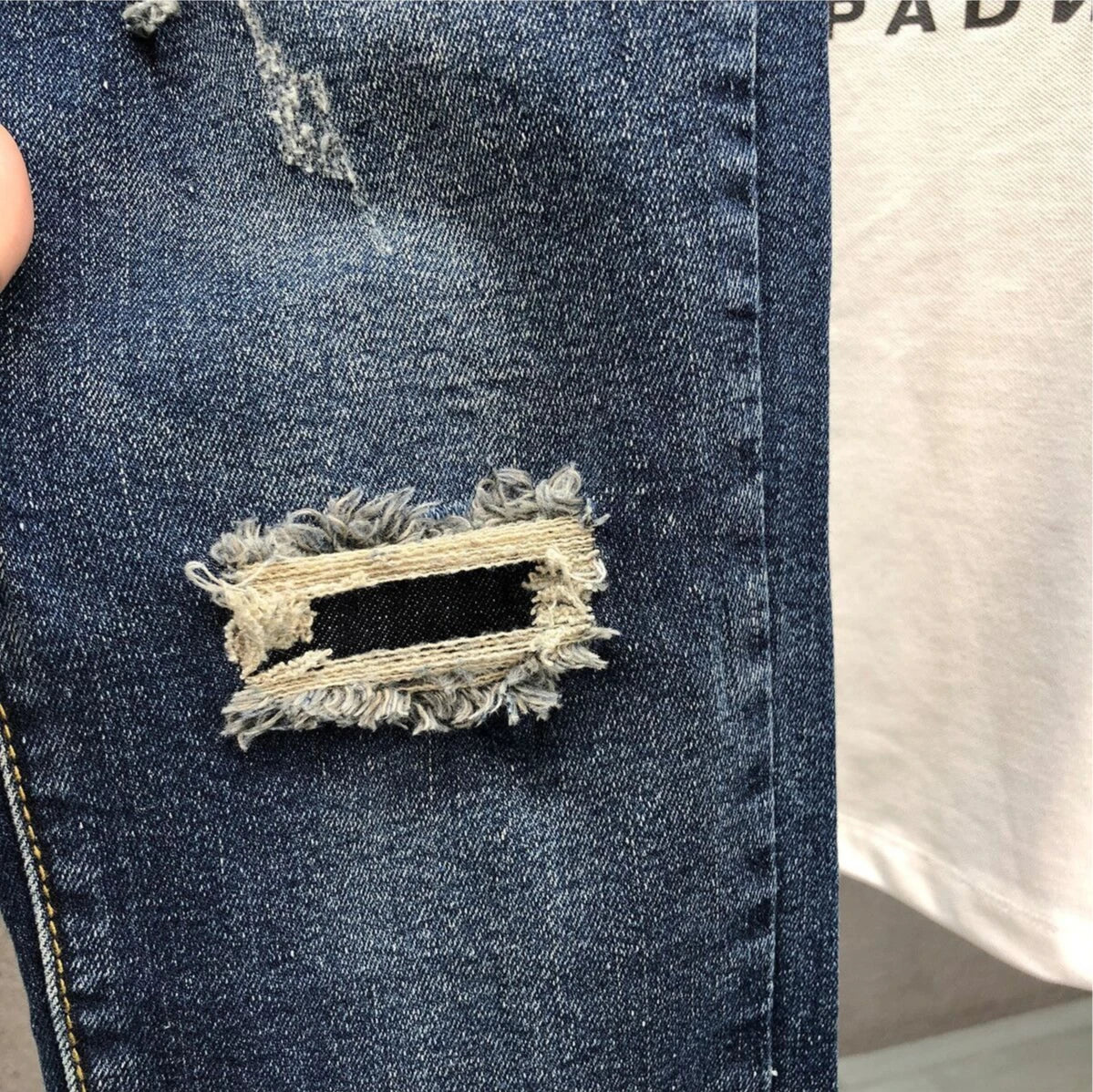 Cropped Jeans for Men Ripped -