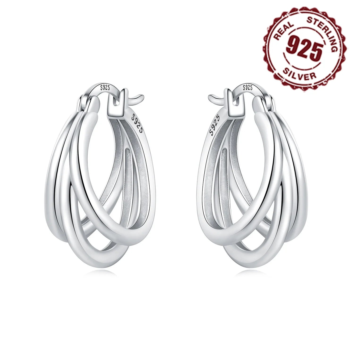 Sterling Silver Exquisite Multi-layer Ear Ring -