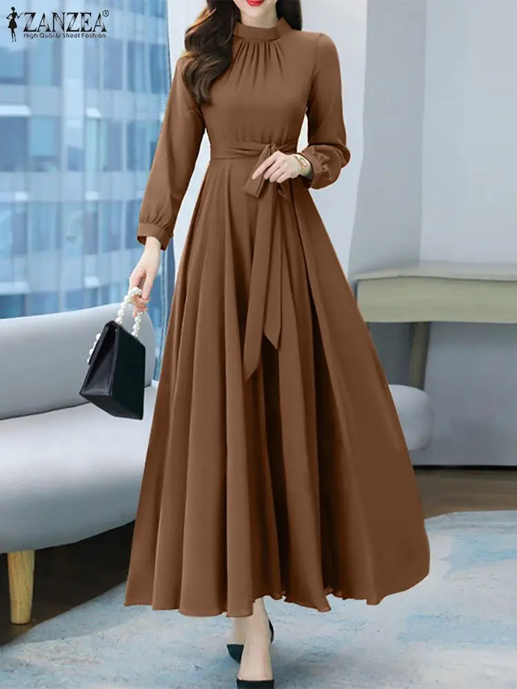 Women Long Sleeve A-line Dress -