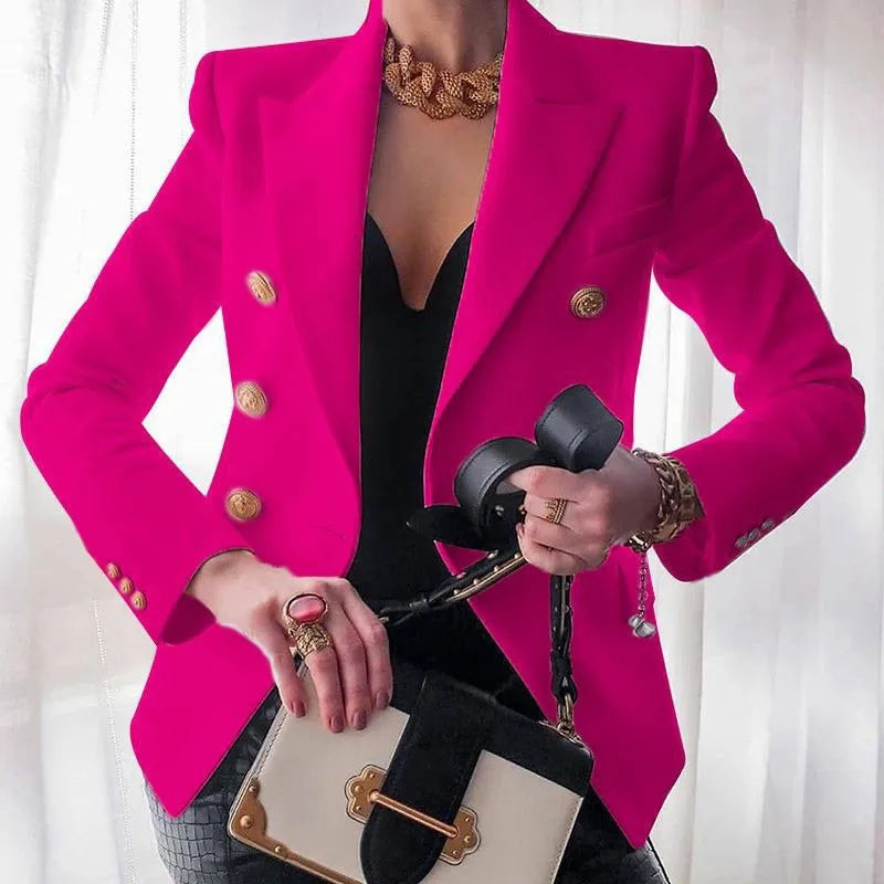 Stay chic and professional with this casual long sleeve blazer for women—fashionable coat perfect for office wear and stylish outerwear! -