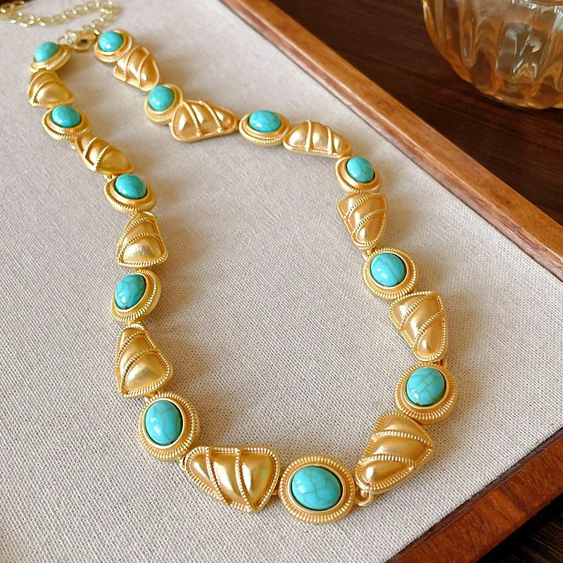 Vintage necklace with palace style geometric earrings and necklace -