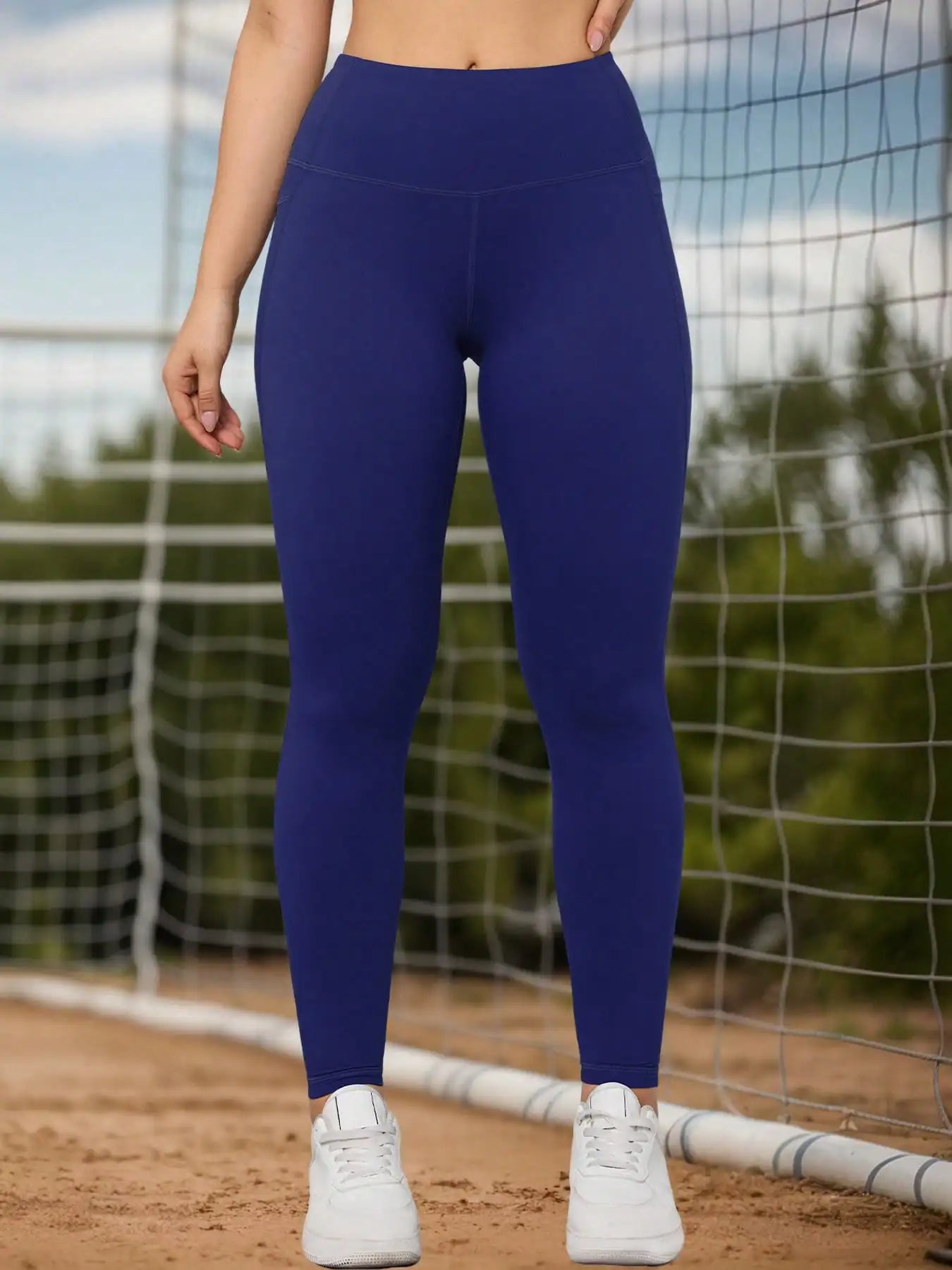 Yoga Pants with Pockets Tummy Control Butt Lifting Fitness Tights Women Solid Color Workout Leggings Sportswear -