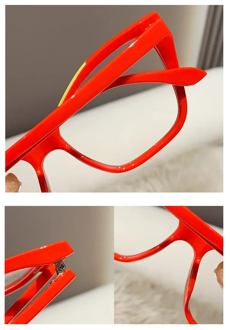 Protect your eyes with style using these cat-eye frames for women, featuring anti-blue light blocking lenses for comfortable and fashionable eyewear! -