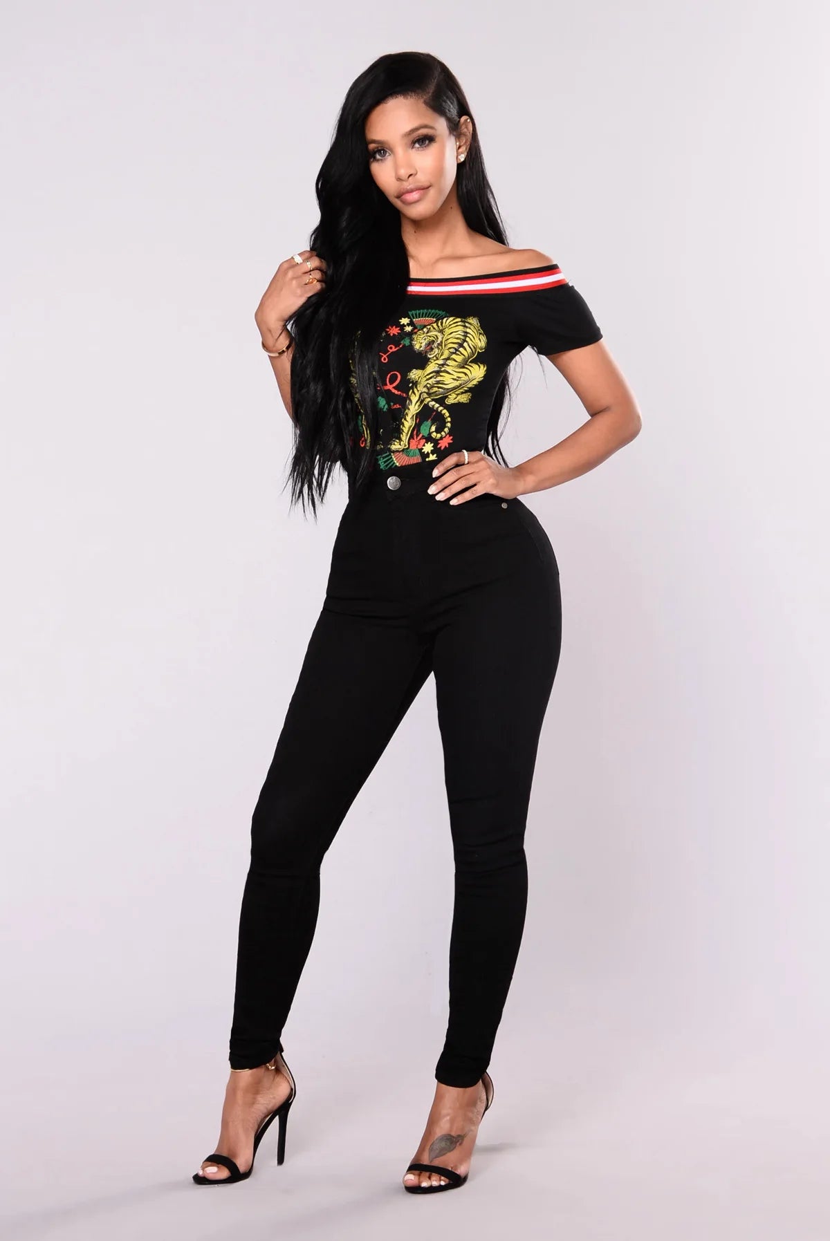 Women High Waist Stretch Hip Lift Denim Skinny Pants Jeans Full Length Sexy Slim Bleachded Solid Color Pants -