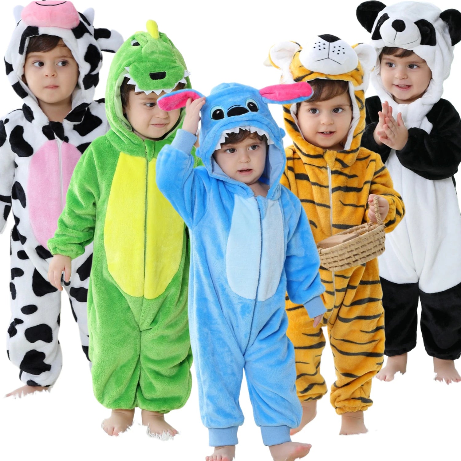 Dress your little one in these cute unisex infant pajamas featuring fun dinosaur and animal prints—perfect for cozy nights and playful days! -