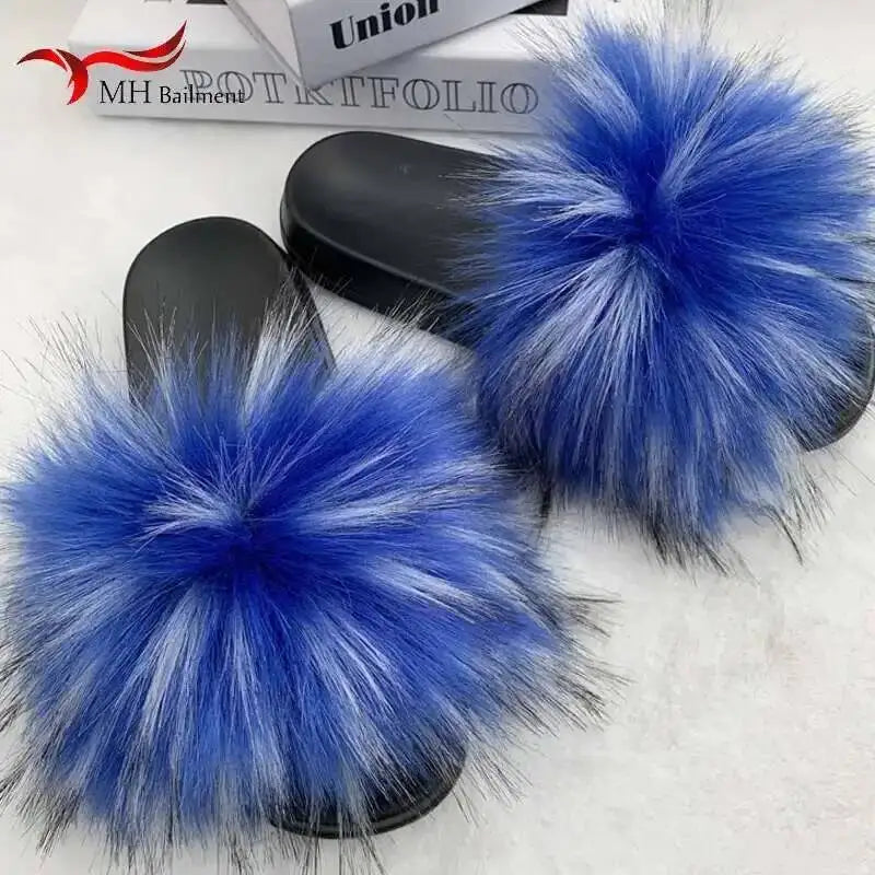 Faux Fur Slippers Women -