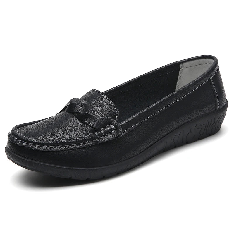 Shoes Women 2025 New Loafers Slip On Flats Leather Shoes Woman Comfortable Flat Shoes Women White Zapatos Mujer Women's Footwear -