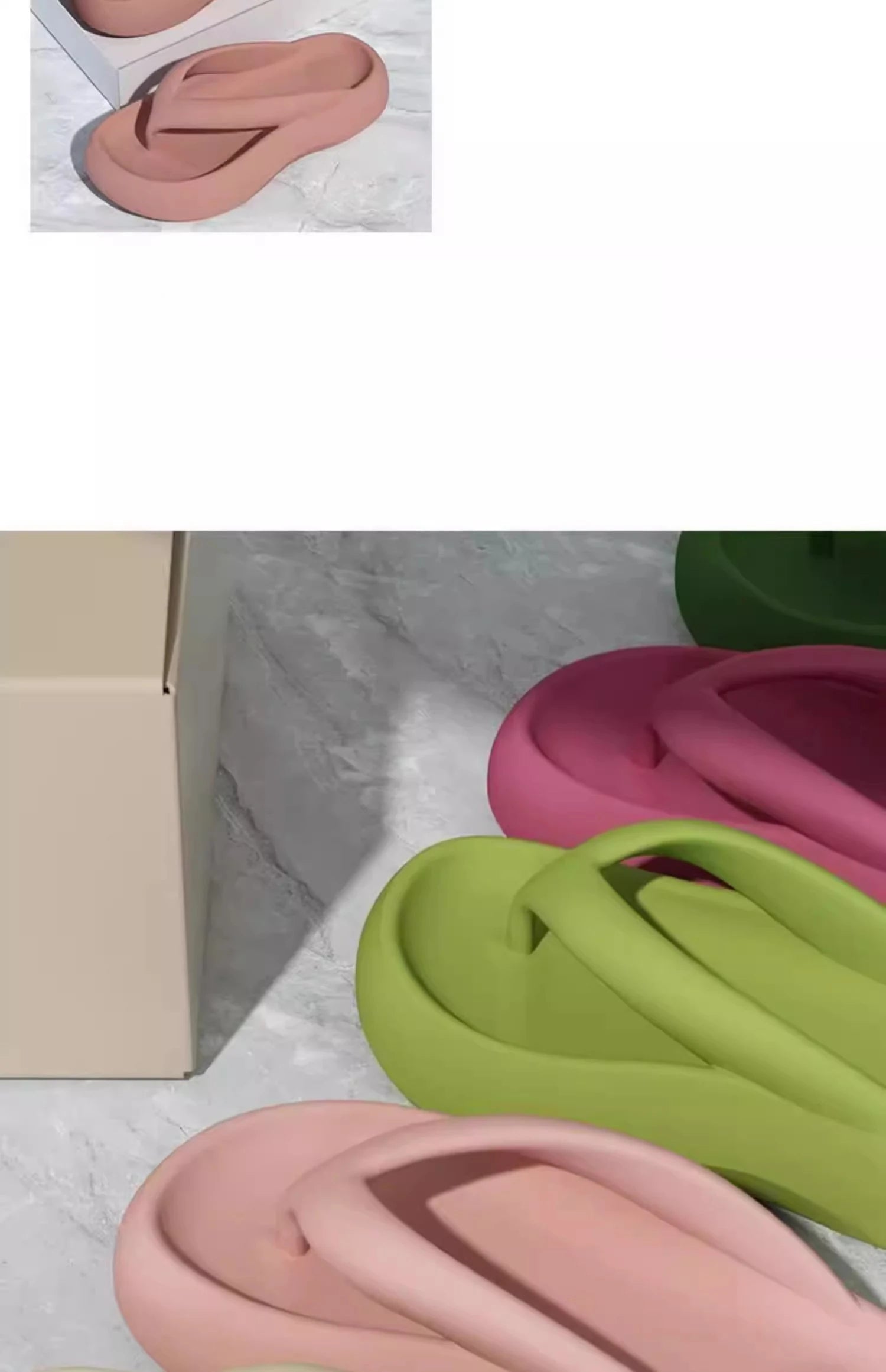 Thick soled flip flops with increased height 2024 new beach women's summer walking slippers -