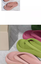 Thick soled flip flops with increased height 2024 new beach women's summer walking slippers -