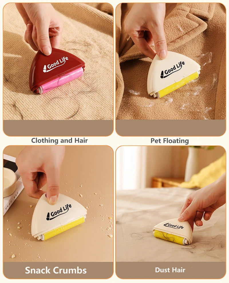 Effortlessly remove pet hair from clothes with this washable, reusable sticky roller—ideal for keeping your garments clean and fur-free! -